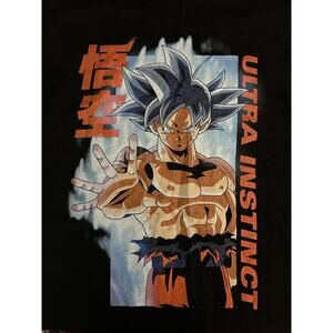 DRAGONBALLZ New Anime Ultra Instinct Black Graphic Cotton T-shirt Size Men's L